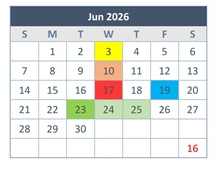 District School Academic Calendar for Woodridge Elementary for June 2026