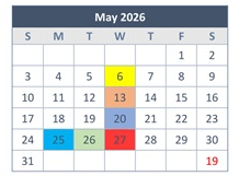 District School Academic Calendar for Woodridge Elementary for May 2026