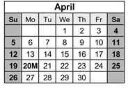 District School Academic Calendar for Pleasant Hill Elementary School for April 2026