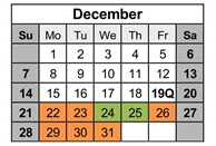 District School Academic Calendar for Pleasant Hill Elementary School for December 2025