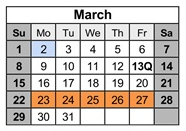 District School Academic Calendar for Pleasant Hill Elementary School for March 2026