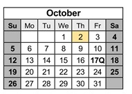 District School Academic Calendar for Pleasant Hill Elementary School for October 2025