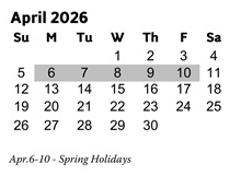 District School Academic Calendar for Acworth Elementary School for April 2026