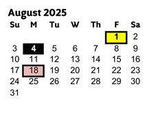 District School Academic Calendar for Acworth Elementary School for August 2025