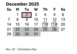 District School Academic Calendar for Acworth Elementary School for December 2025