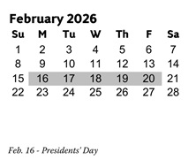 District School Academic Calendar for Acworth Elementary School for February 2026
