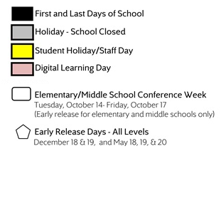 District School Academic Calendar Legend for Acworth Elementary School