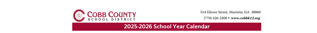 District School Academic Calendar for Acworth Elementary School
