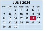 District School Academic Calendar for Africentric Elementary School for June 2026