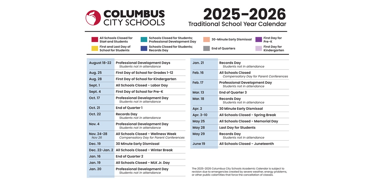 District School Academic Calendar Key for Africentric Elementary School