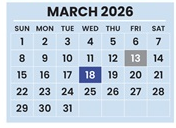 District School Academic Calendar for Africentric Elementary School for March 2026