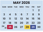 District School Academic Calendar for Africentric Elementary School for May 2026
