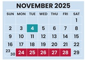 District School Academic Calendar for Africentric Elementary School for November 2025