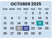 District School Academic Calendar for Africentric Elementary School for October 2025