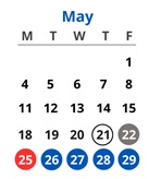 District School Academic Calendar for Horace Mann Montessori Elementary School for May 2026