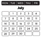 District School Academic Calendar for Carleton Elementary School for July 2025