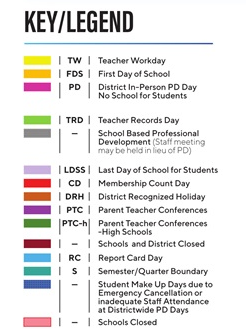 District School Academic Calendar Legend for Carleton Elementary School