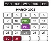 District School Academic Calendar for Carleton Elementary School for March 2026