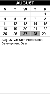 District School Academic Calendar for Beverly Elementary for August 2025