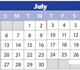 District School Academic Calendar for Childhaven for July 2025