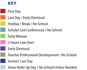 District School Academic Calendar Legend for Childhaven