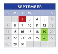 District School Academic Calendar for Childhaven for September 2025