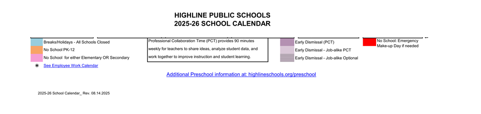 District School Academic Calendar Key for Ancillary