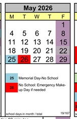 District School Academic Calendar for Ancillary for May 2026