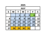 District School Academic Calendar for Edward White Middle School for July 2025