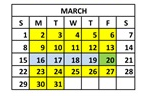 District School Academic Calendar for Edward White Middle School for March 2026