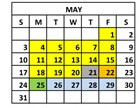 District School Academic Calendar for Edward White Middle School for May 2026