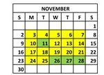 District School Academic Calendar for Edward White Middle School for November 2025