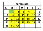 District School Academic Calendar for Edward White Middle School for September 2025