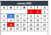 District School Academic Calendar for Bell Manor Elementary for January 2026