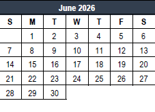 District School Academic Calendar for Bell Manor Elementary for June 2026