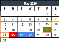 District School Academic Calendar for Bell Manor Elementary for May 2026