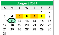 District School Academic Calendar for Jefferson County High School for August 2025