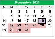 District School Academic Calendar for Jefferson County High School for December 2025