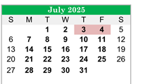 District School Academic Calendar for Jefferson County High School for July 2025