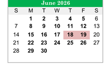 District School Academic Calendar for Jefferson County High School for June 2026