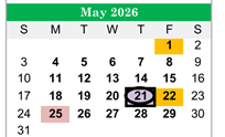 District School Academic Calendar for Jefferson County High School for May 2026