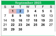 District School Academic Calendar for Jefferson County High School for September 2025