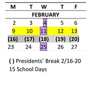 District School Academic Calendar for Carriage Crest Elementary School for February 2026
