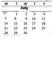 District School Academic Calendar for Carriage Crest Elementary School for July 2025