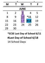 District School Academic Calendar for Carriage Crest Elementary School for June 2026