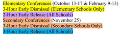 District School Academic Calendar Legend for Carriage Crest Elementary School