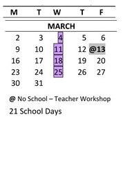 District School Academic Calendar for Carriage Crest Elementary School for March 2026
