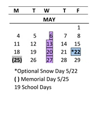 District School Academic Calendar for Carriage Crest Elementary School for May 2026