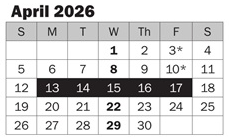 District School Academic Calendar for Emily Dickinson Elementary for April 2026