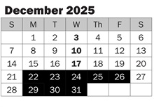 District School Academic Calendar for Emily Dickinson Elementary for December 2025